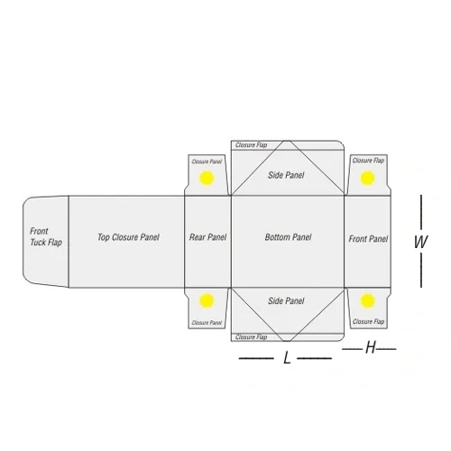 4 corner tray tuck top template
